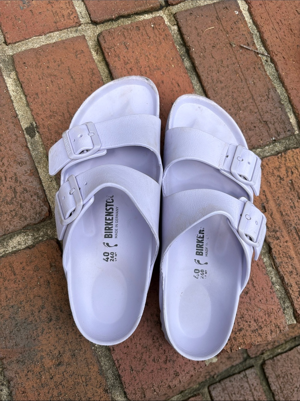 Birkenstock light purple Two-Strap EVA Slide Sandals - Picture 5 of 6